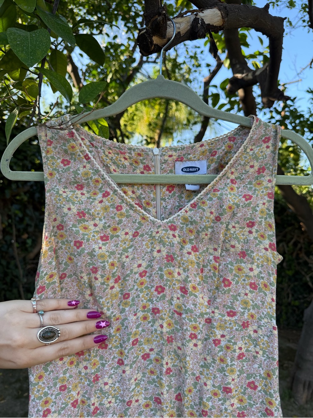 Old Navy Floral V-Neck Sleeveless Camisole in Pink and Yellow
